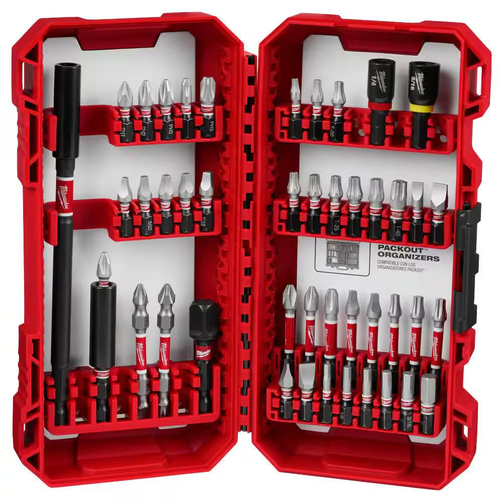 SHOCKWAVE Impact Duty Alloy Steel Screw Driver Bit Set (45-Piece)